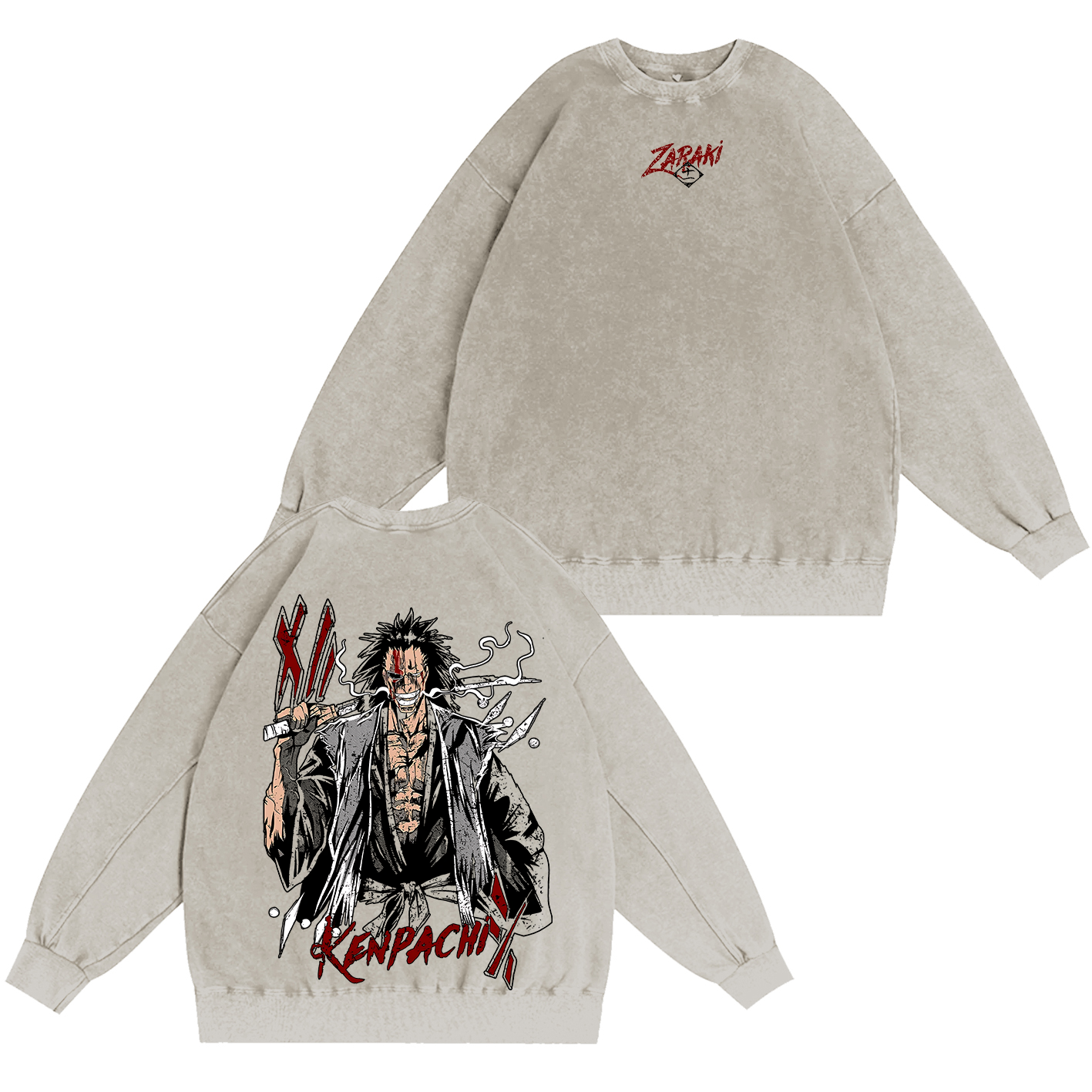 Kenpachi Zaraki Bleach Washed T-shirt/Crewneck/Hoodie