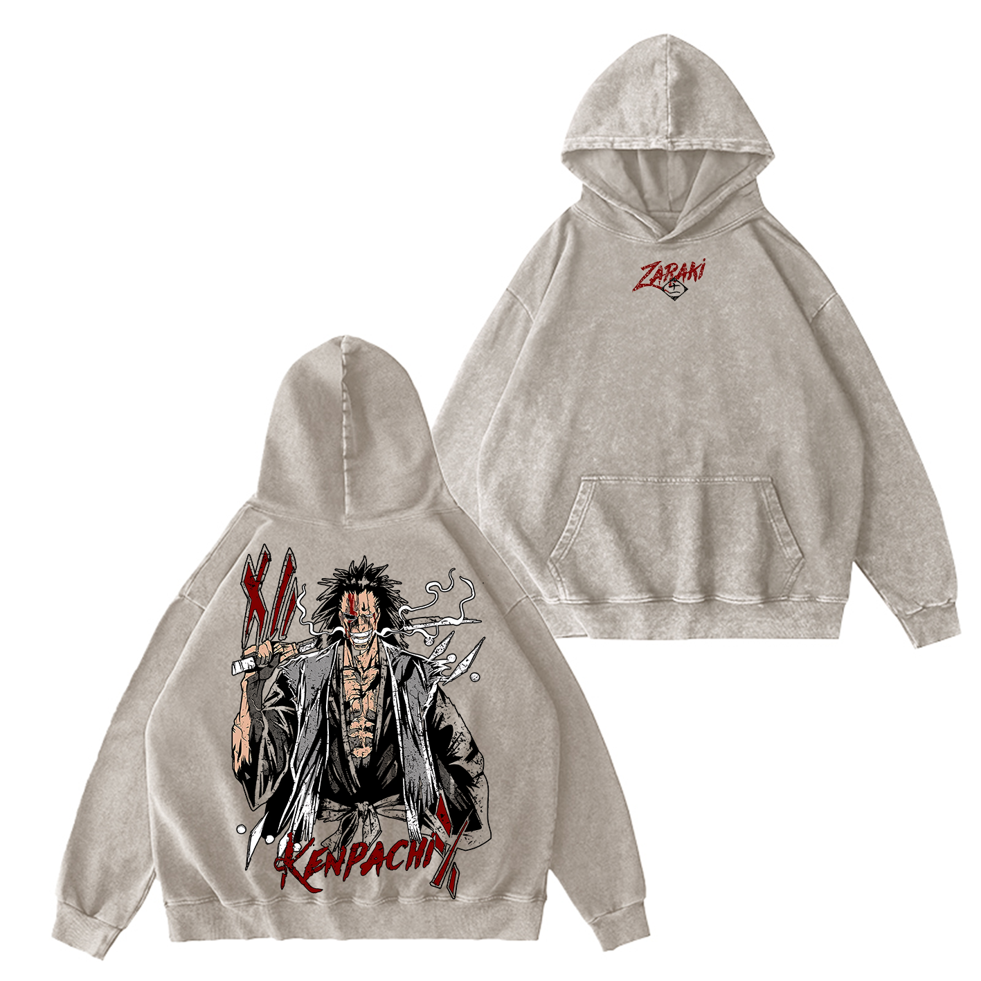 Kenpachi Zaraki Bleach Washed T-shirt/Crewneck/Hoodie