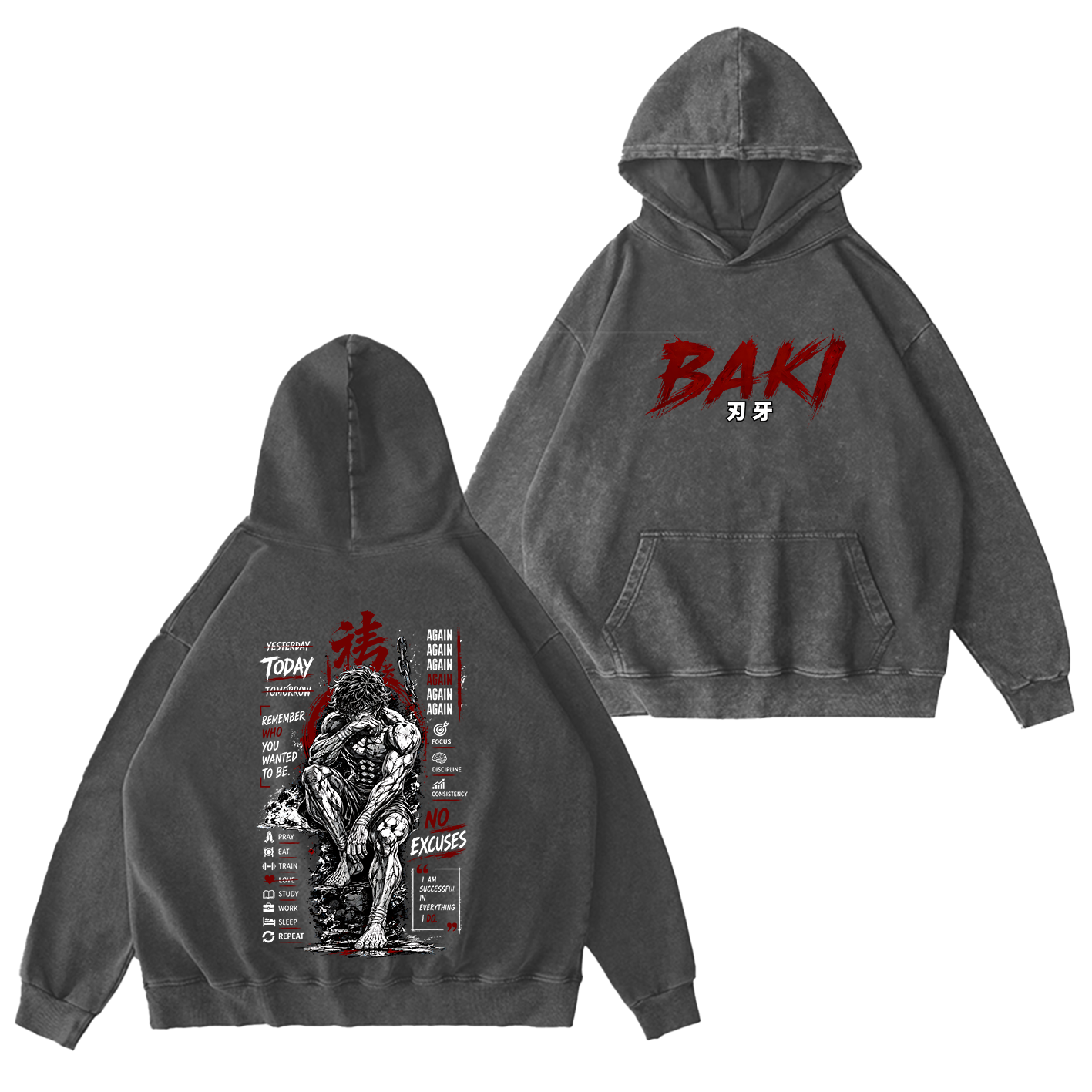 Baki Anime Vintage Oversized T-shirt/Crewneck/Hoodie