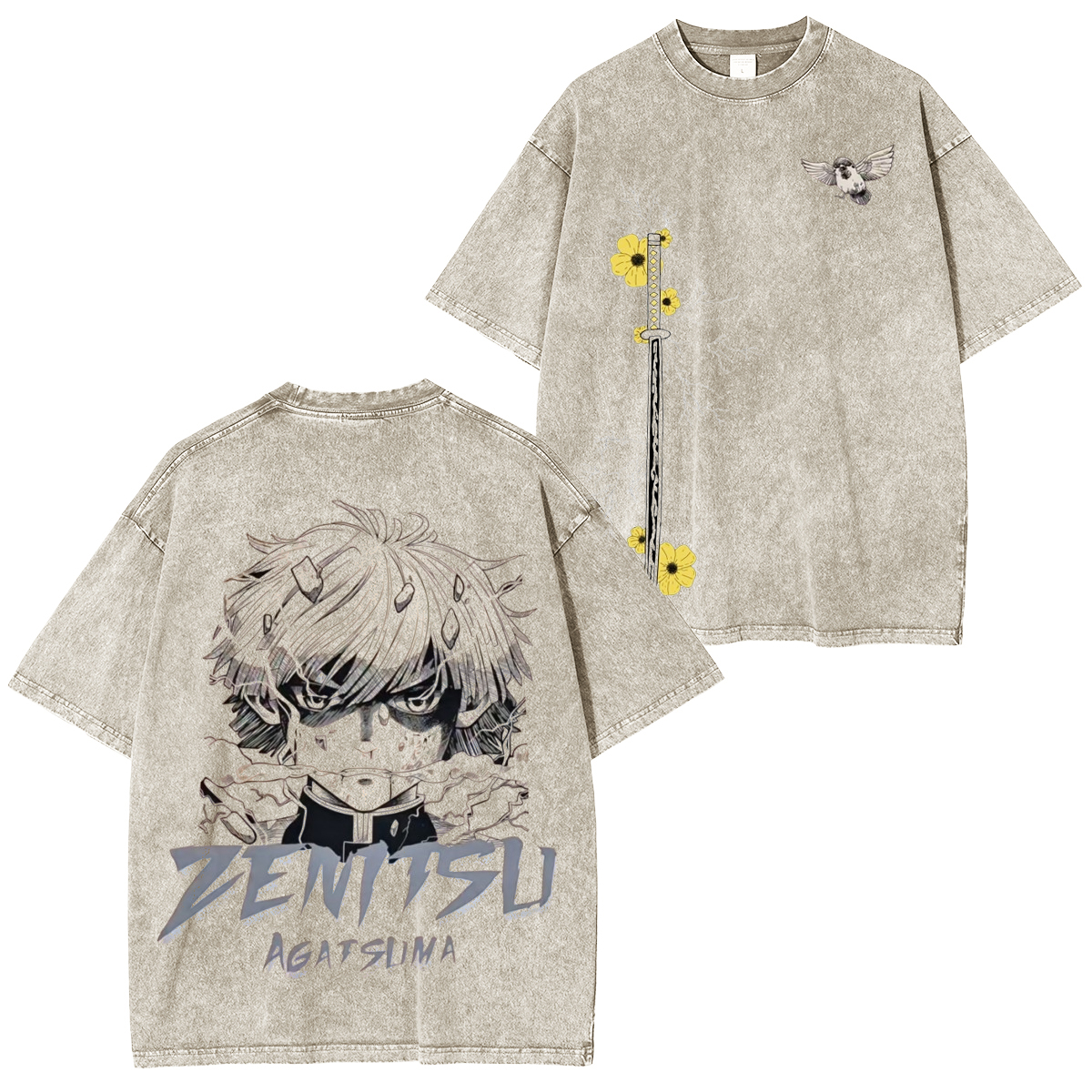 Zenitsu Agatsuma Demon Slayer Washed T-Shirt