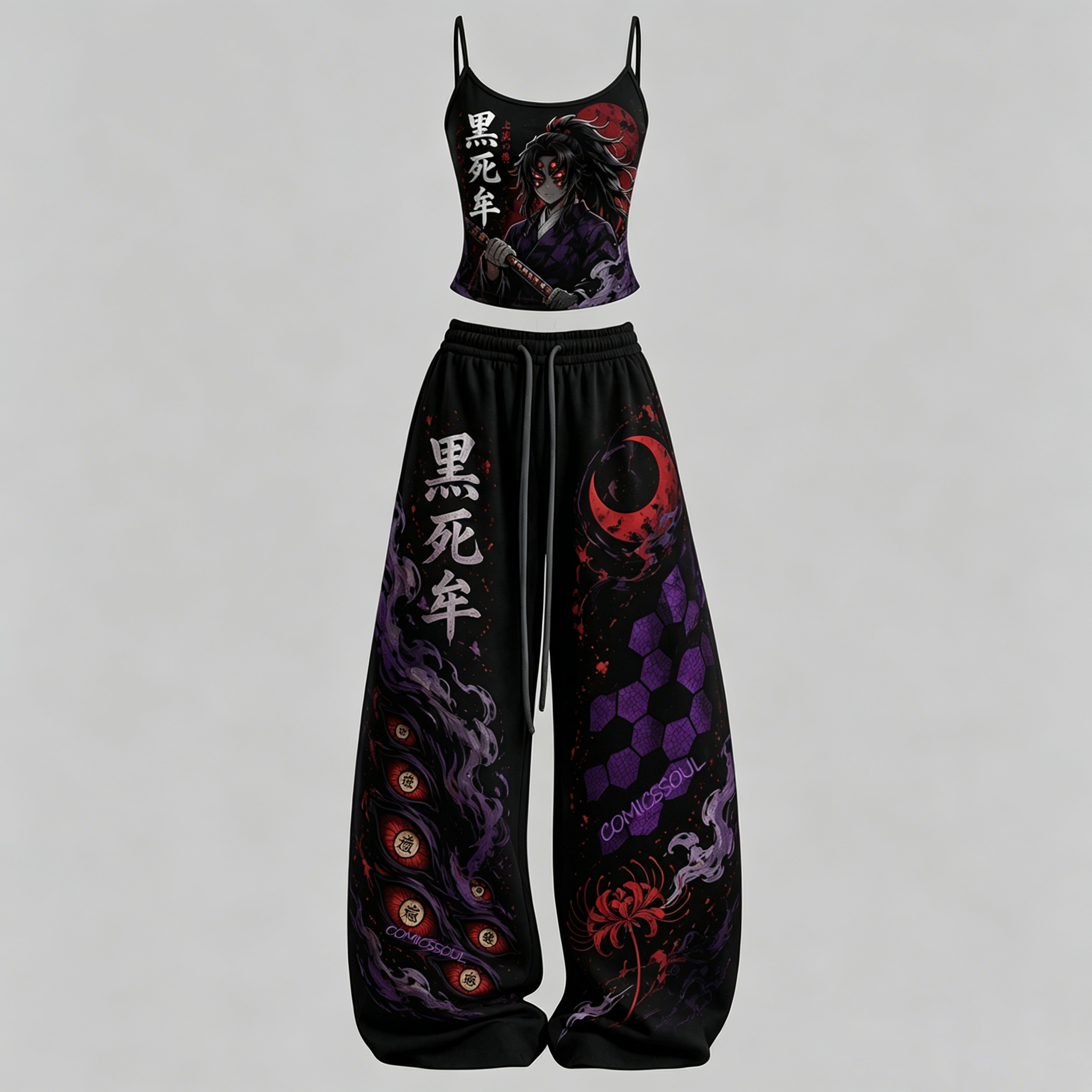 Demon Slayer Top & Elasticated Trousers Two-Piece Set