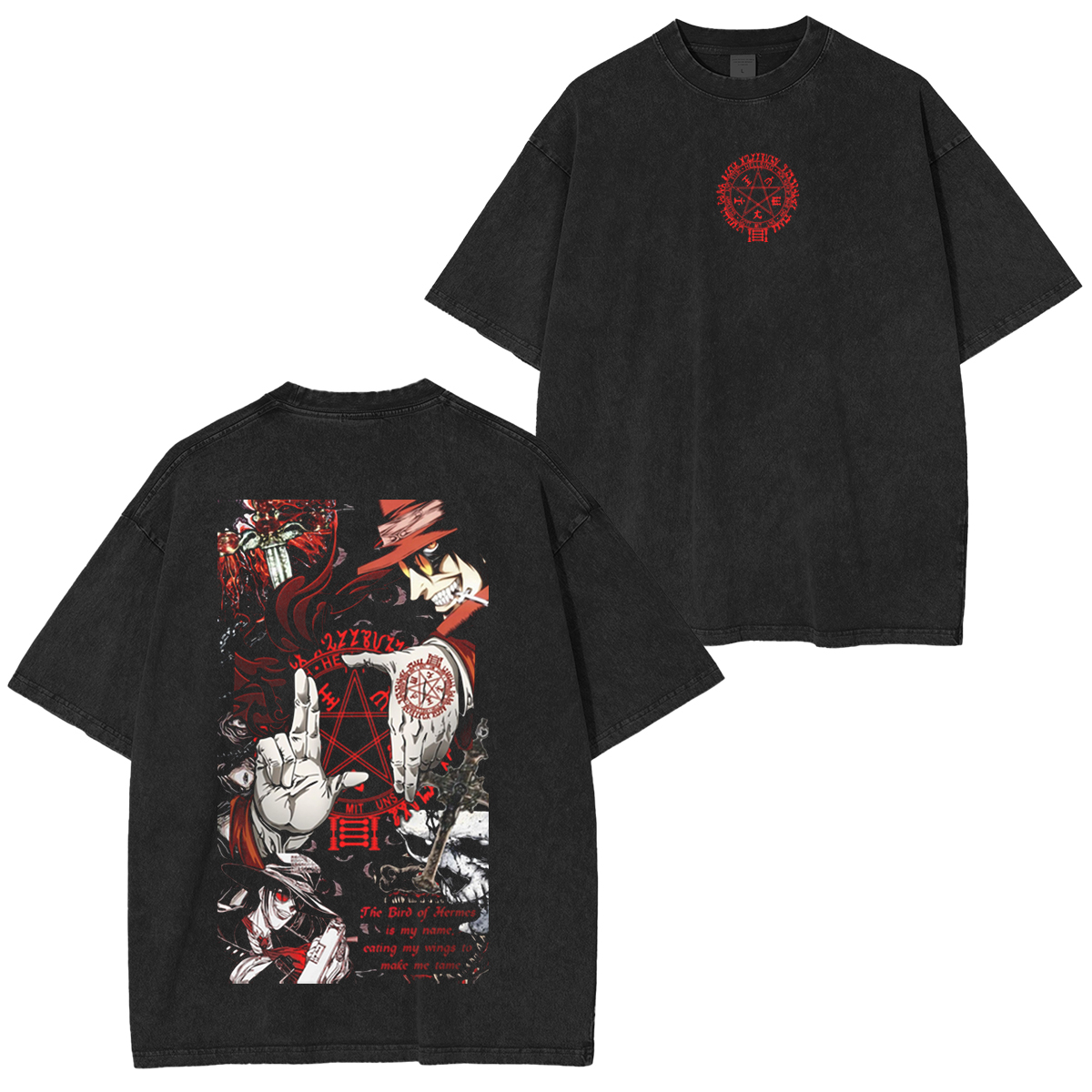 Hellsing Manga Vintage Wash Oversized T-shirt