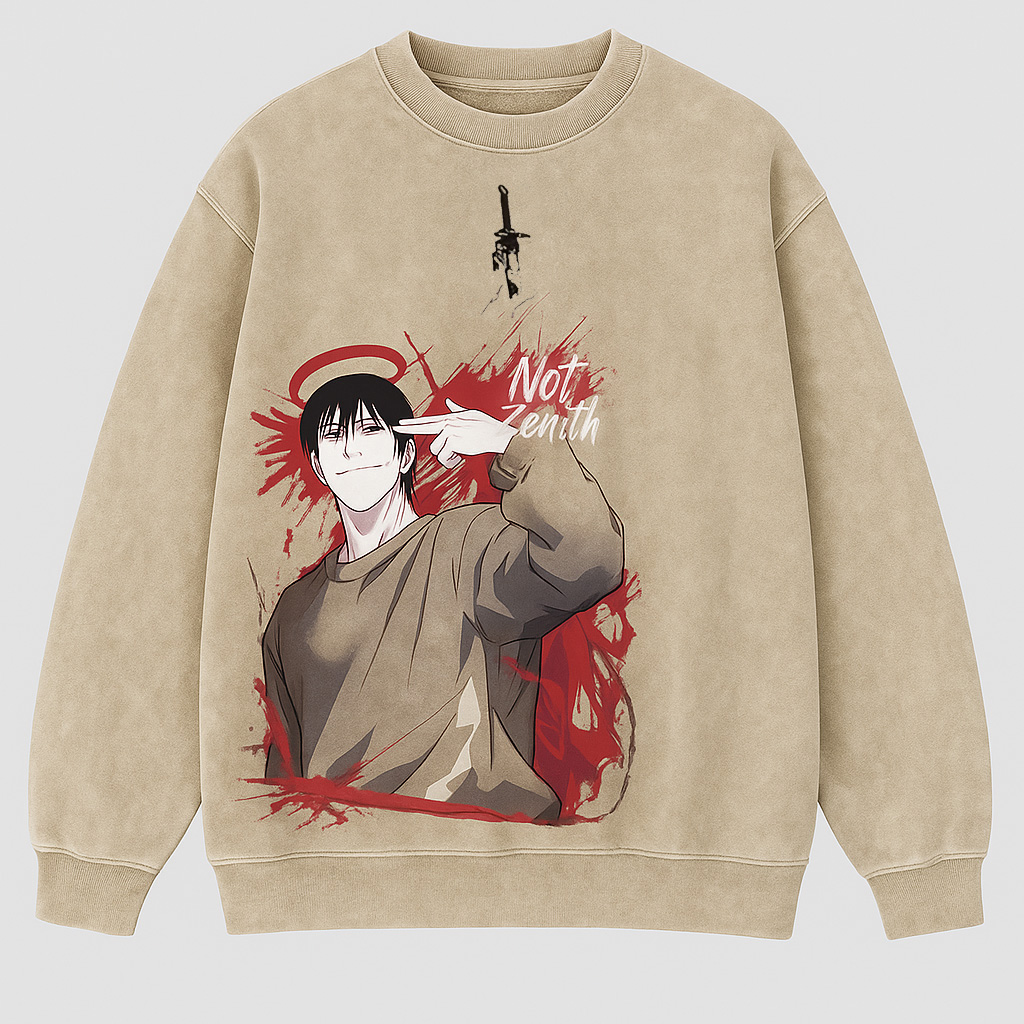 Jujutsu Kaisen Vintage Washed Unisex Pullover Crew Neck Sweatshirt
