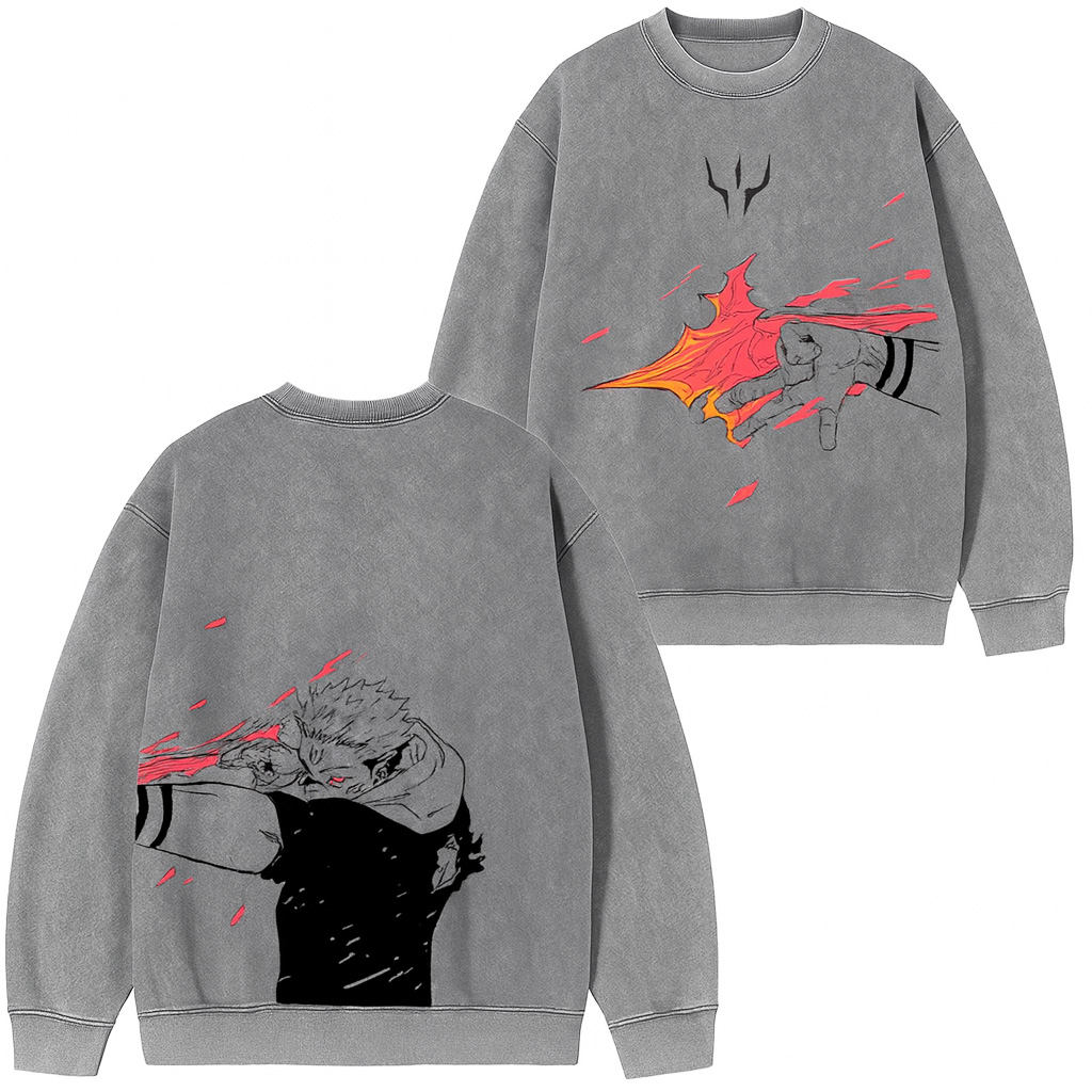 Jujutsu Kaisen Sukuna Pullover Crew Neck Sweatshirt