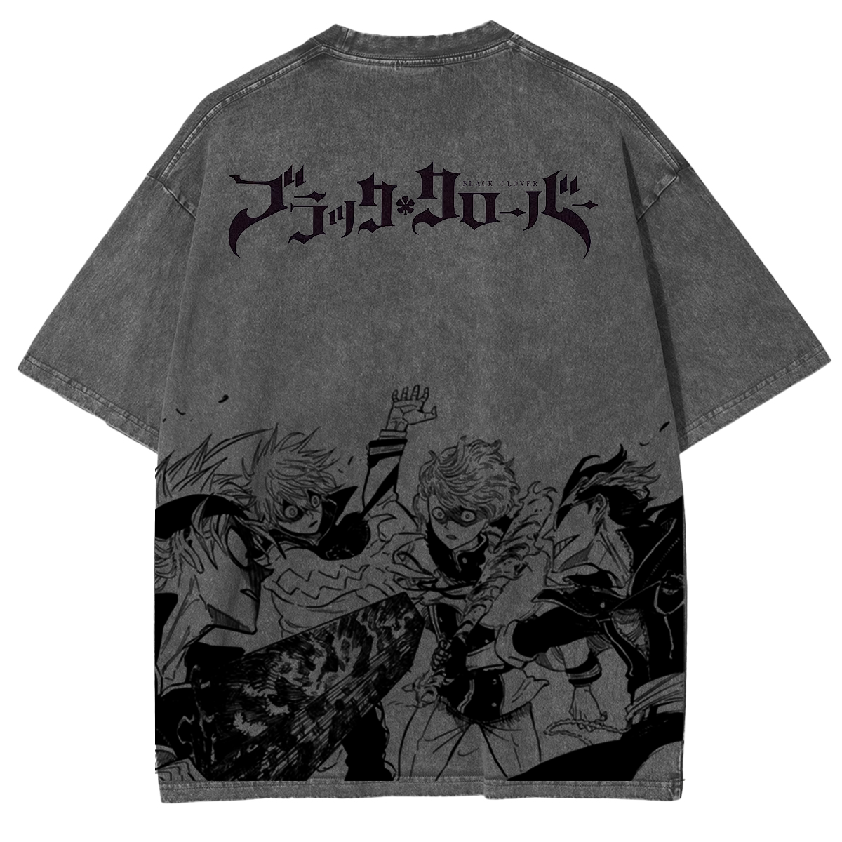 Black Clover Vintage Washed Oversize T-Shirt