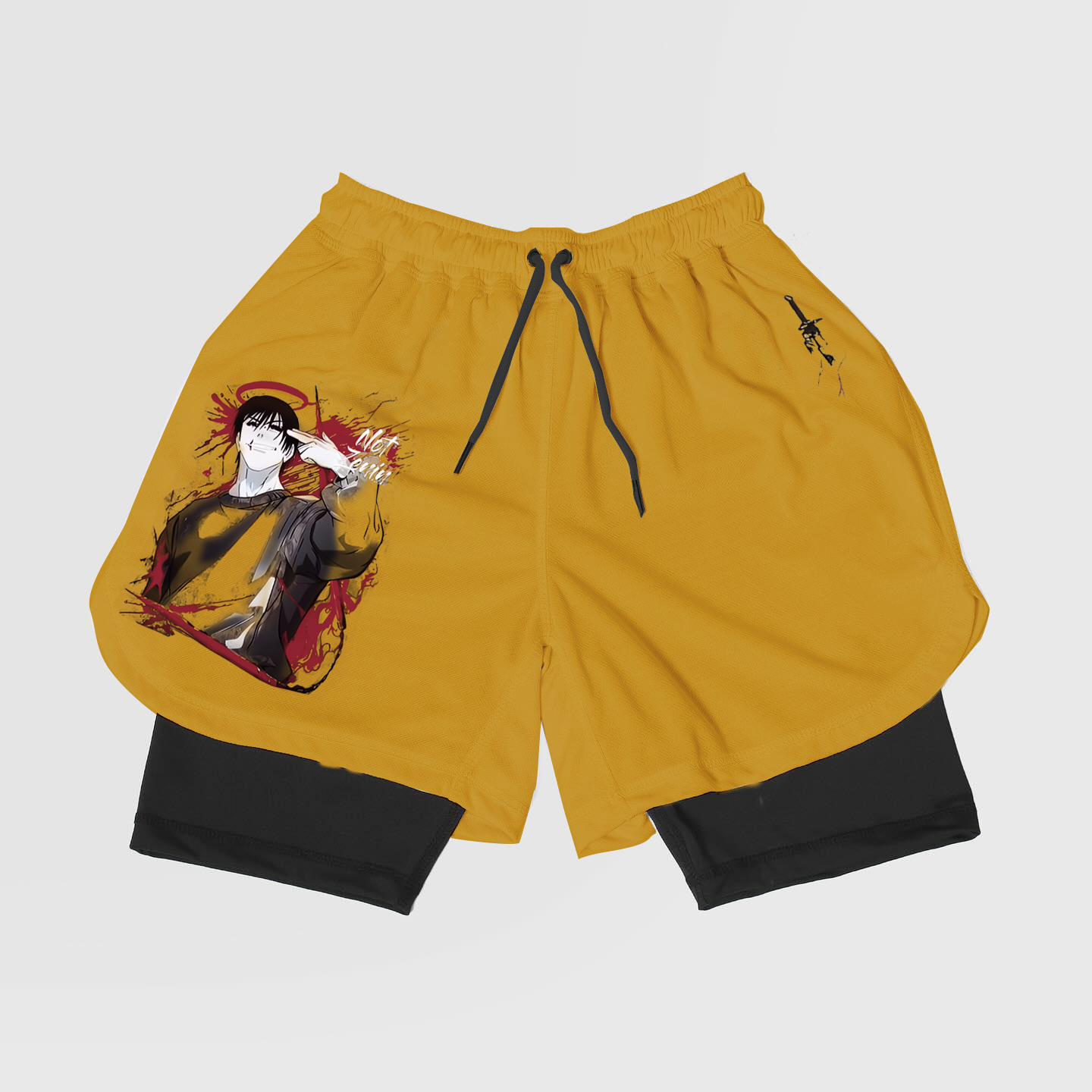 Jujutsu Kaisen-Breathable Mesh Fabric Inspired Gym Shorts with Liner