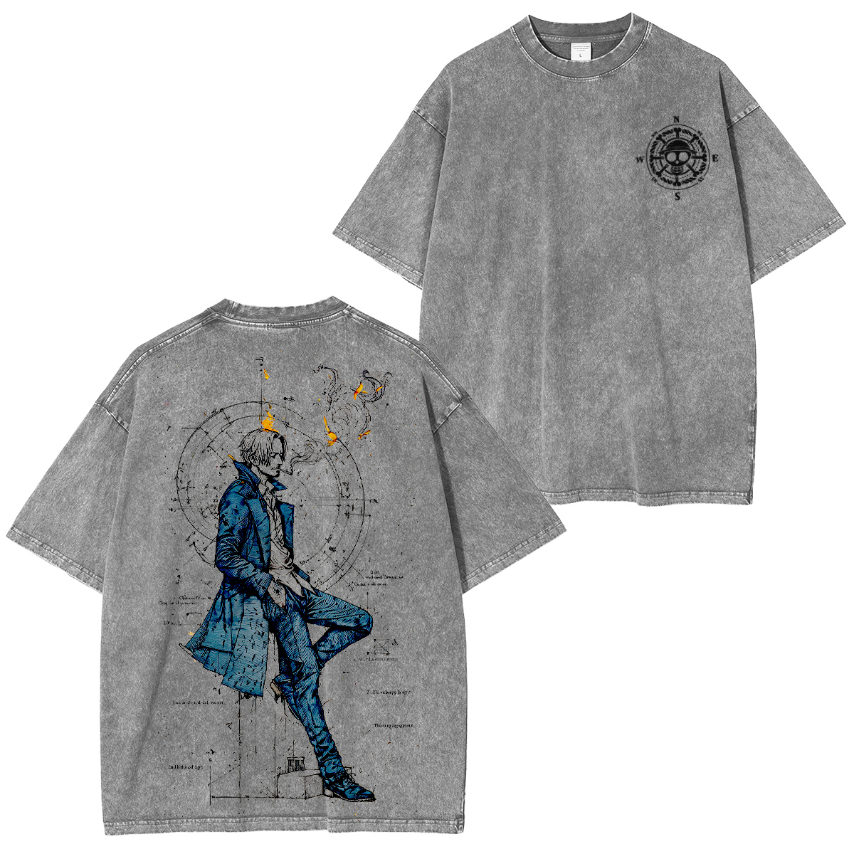 One Piece Sanji The Prince's Kick Vintage washed T-shirt/Crewneck/Hoodie