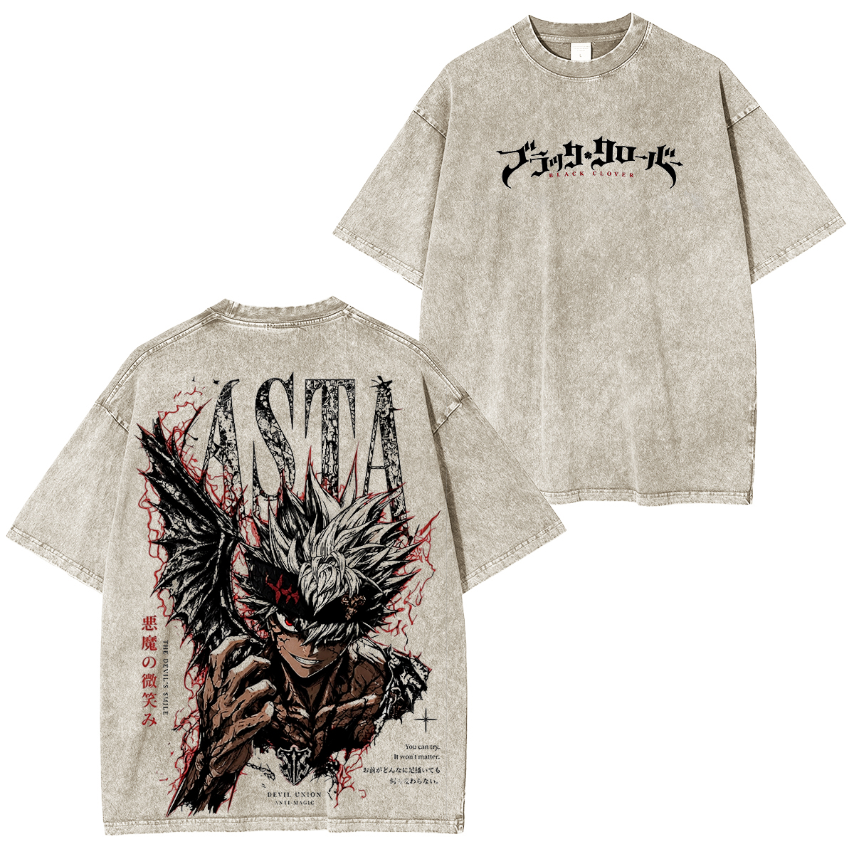 Black Clover Asta Vintage washed T-shirt/Crewneck/Hoodie