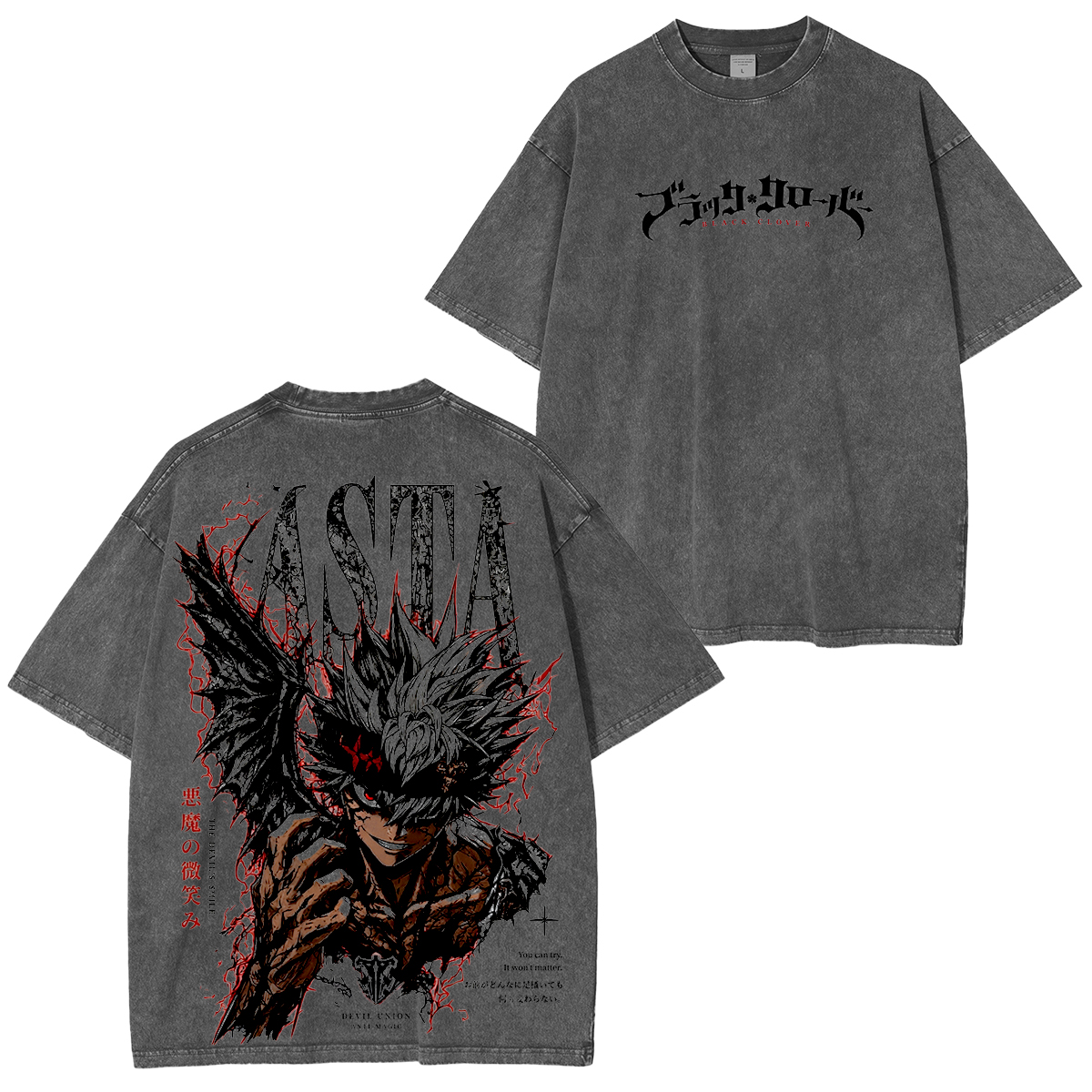 Black Clover Asta Vintage washed T-shirt/Crewneck/Hoodie