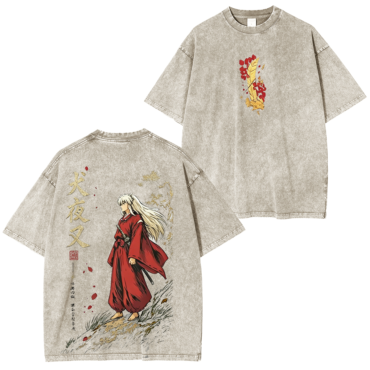 Inuyasha Vintage Unisex  Washed T-Shirt
