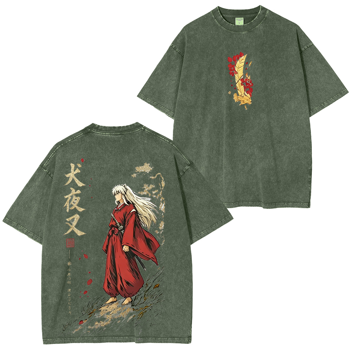 Inuyasha Vintage Unisex  Washed T-Shirt