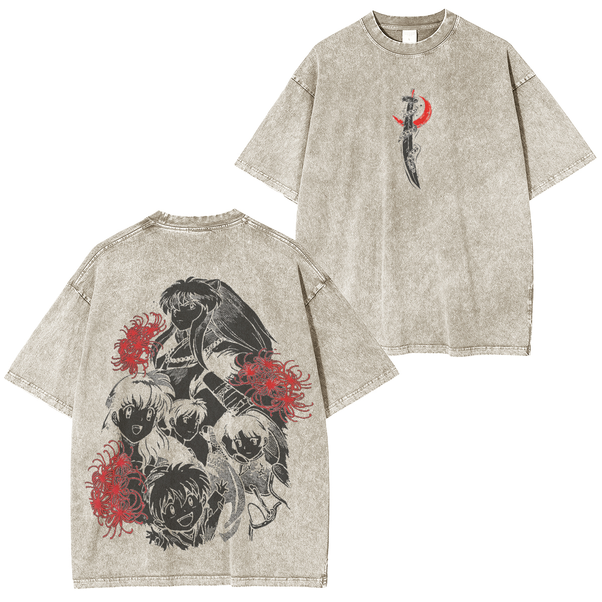 Inuyasha Vintage Unisex  Washed T-Shirt