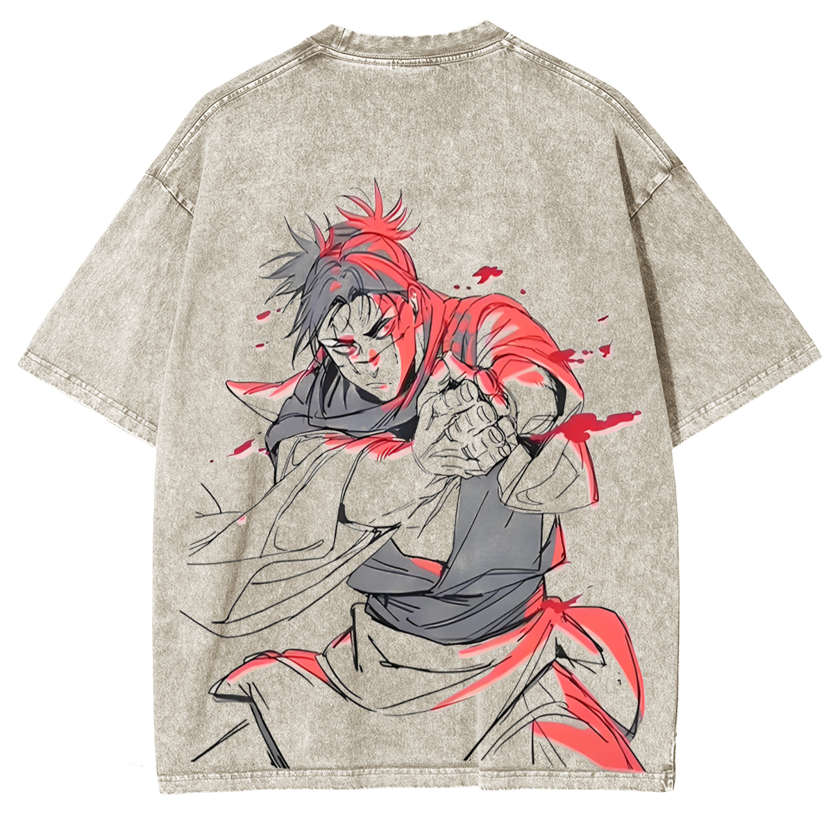 JujutsuKaisen Choso - JJK CursedWomb Anime Printed Vintage Washed Tee Unisex