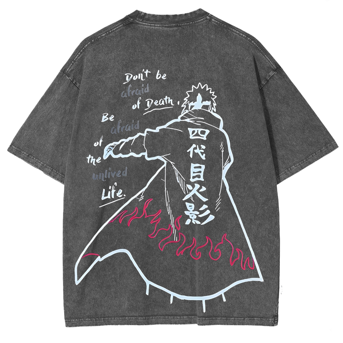 Namikaze Minato Naruto Anime Double Printed Vintage Washed Tee