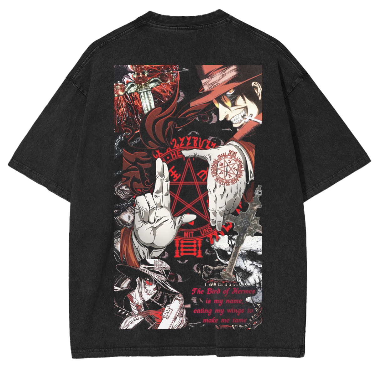 Hellsing Manga Vintage Wash Oversized T-shirt