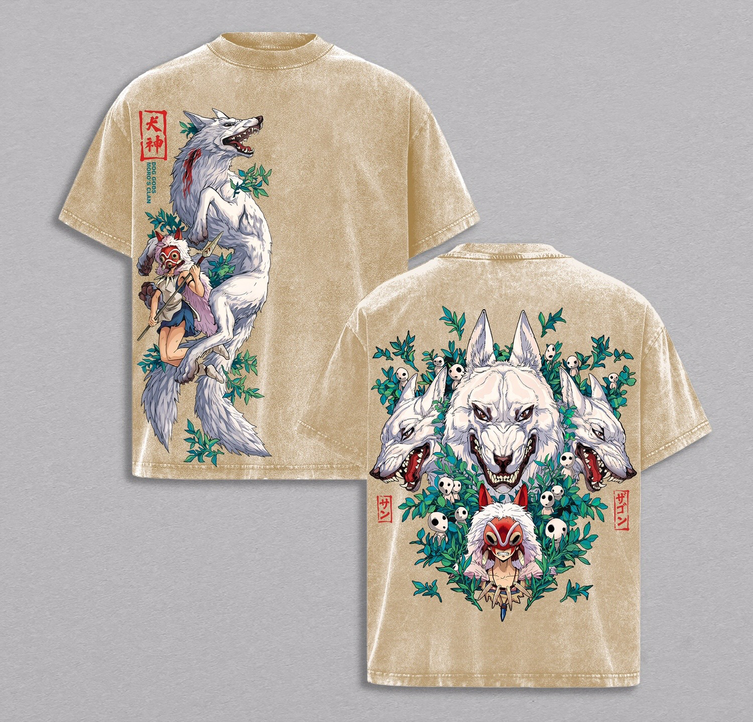 Mononoke Hime Vintage Washed T-shirt/Crewneck/Hoodie