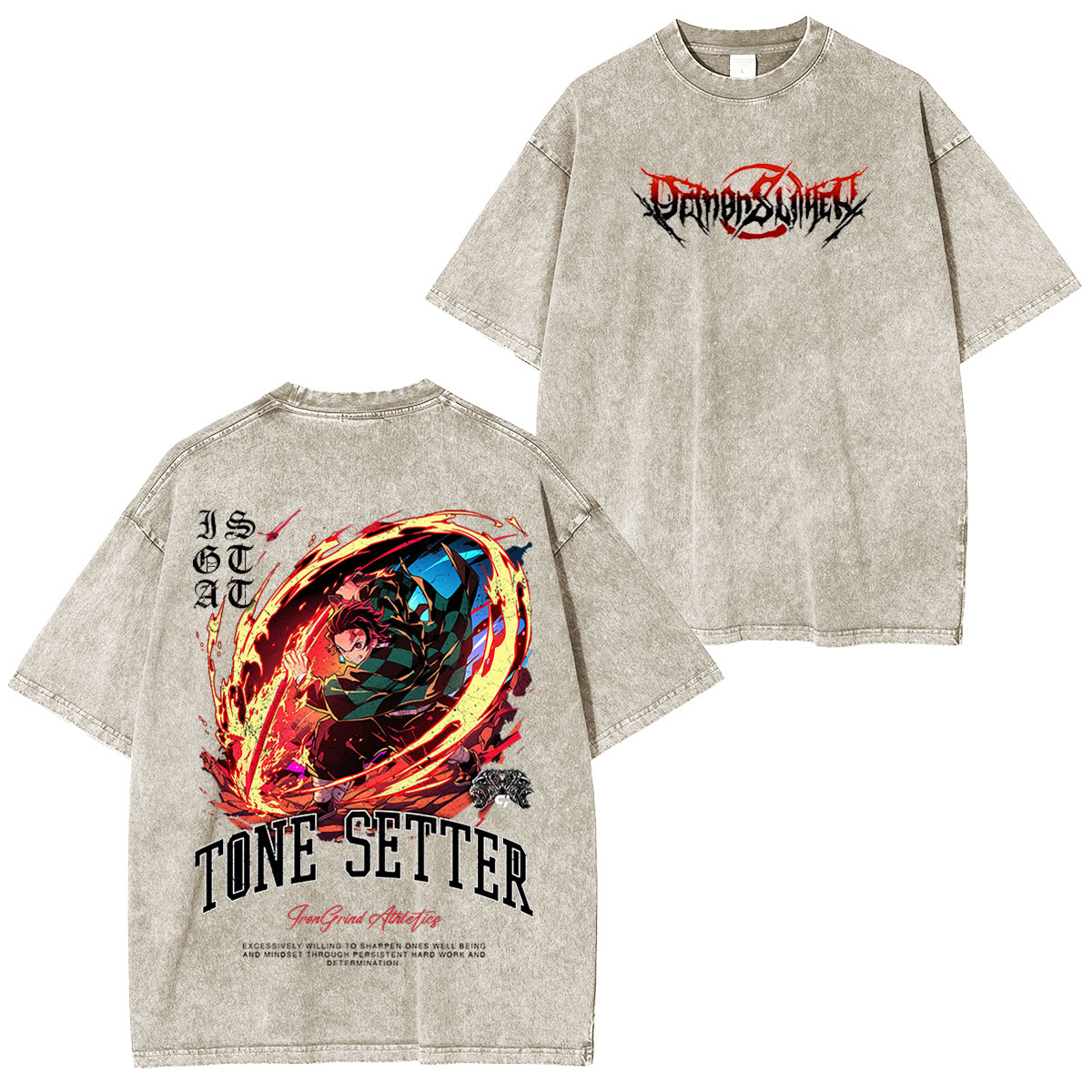 Anime Movie Demon Slayer Vintage Washed T-shirt/Crewneck/Hoodie