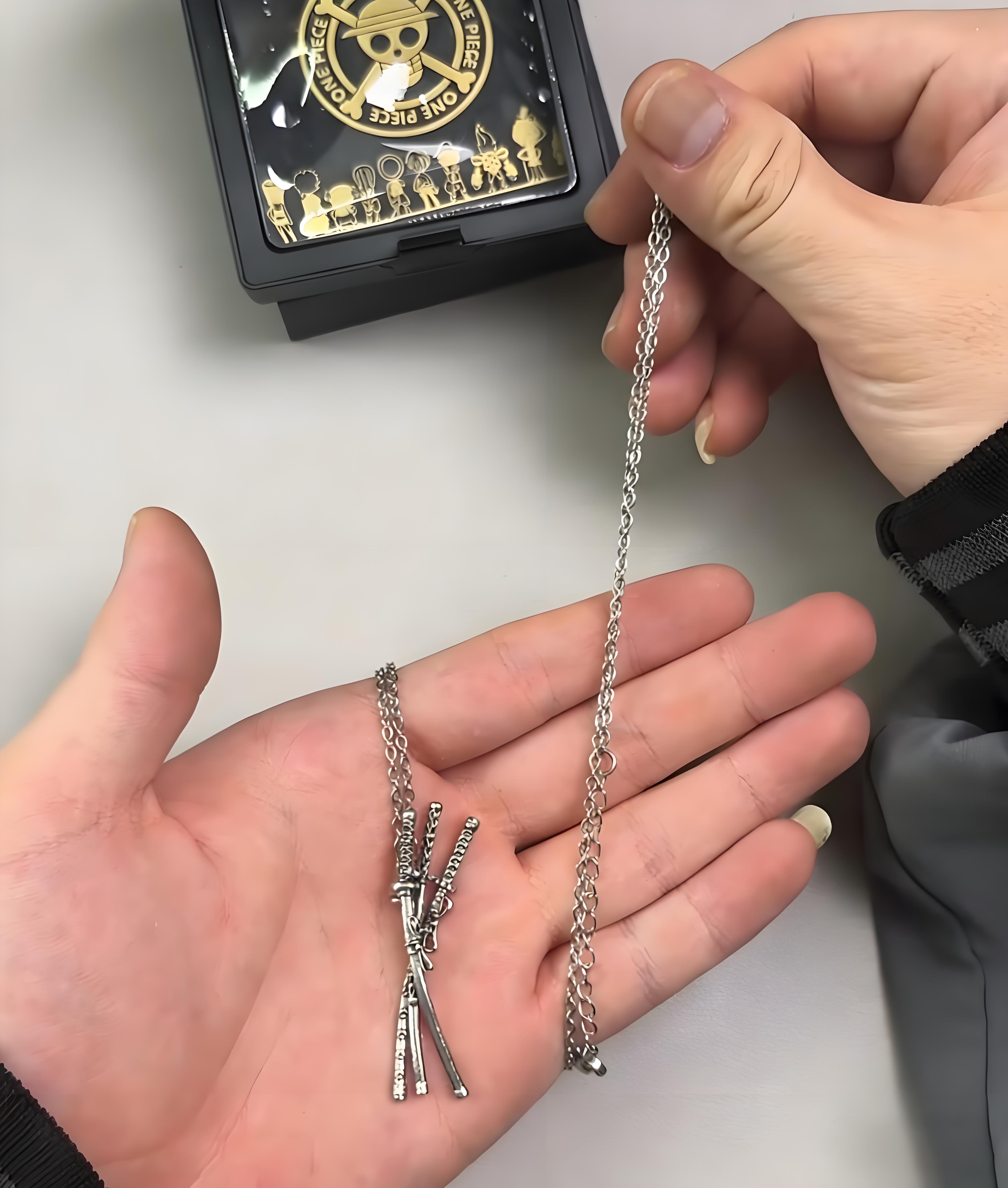 [Copy]One Piece Portgas D. Ace Necklace - Fire Fist Ace Wanted Poster & Cowboy Hat Double Pendant - Anime Cosplay Jewelry for Men