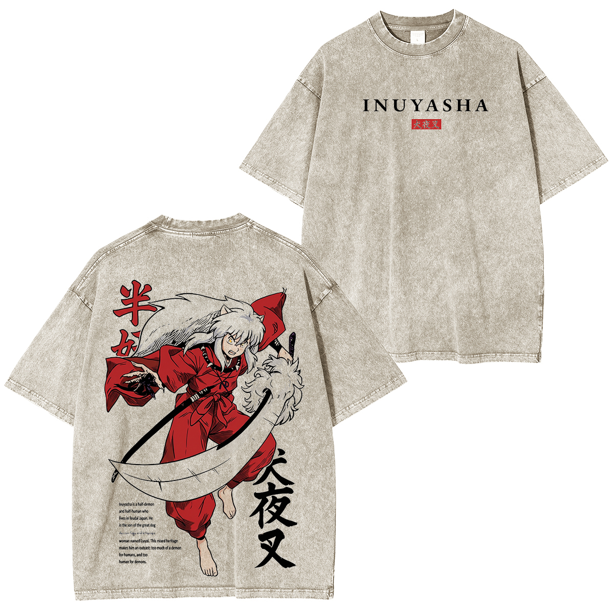 Inuyasha Vintage Unisex  Washed T-Shirt