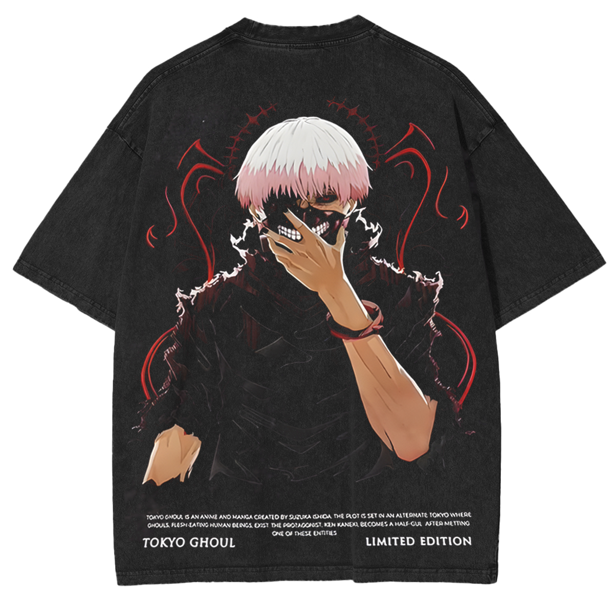 Tokyo Ghoul Tee – Ken Kaneki Vintage Washed Oversize Shirt