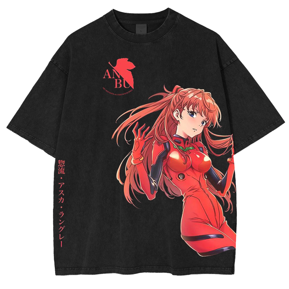 Asuka Langley Soryu Washed Oversize Anime Shirt