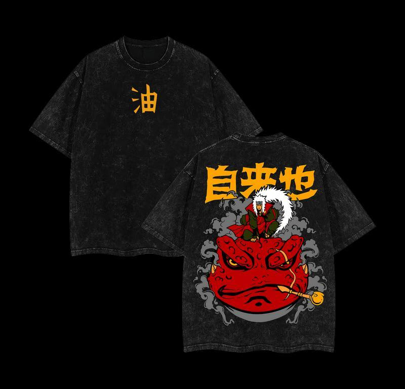 Jiraiya x Naruto Anime Double Vintage Washed Unisex T-Shirt