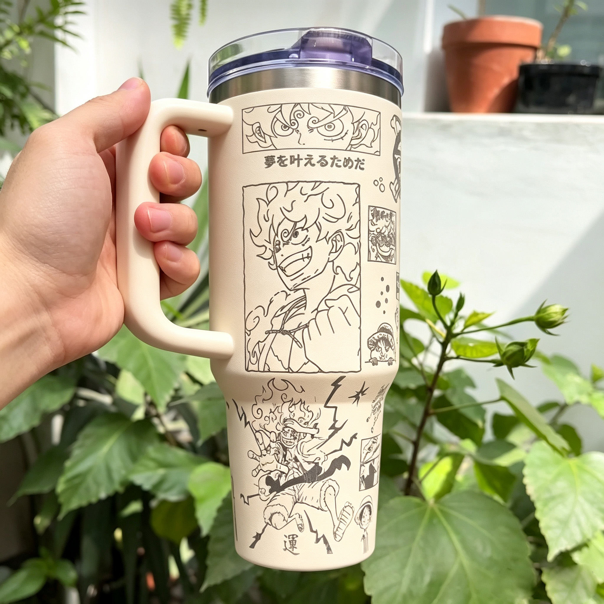 One Piece Luffy Anime Steel Tumbler Cup