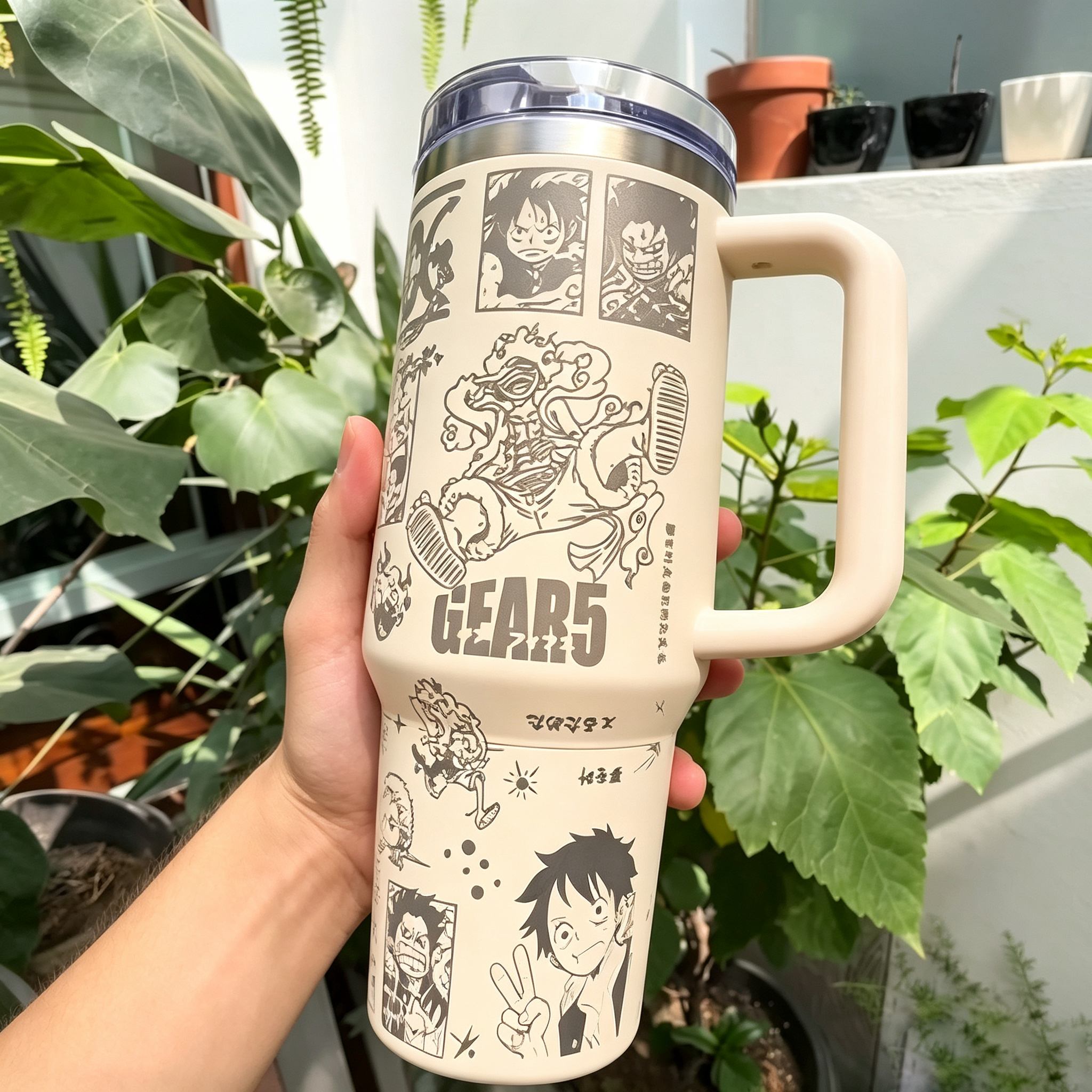 One Piece Luffy Anime Steel Tumbler Cup