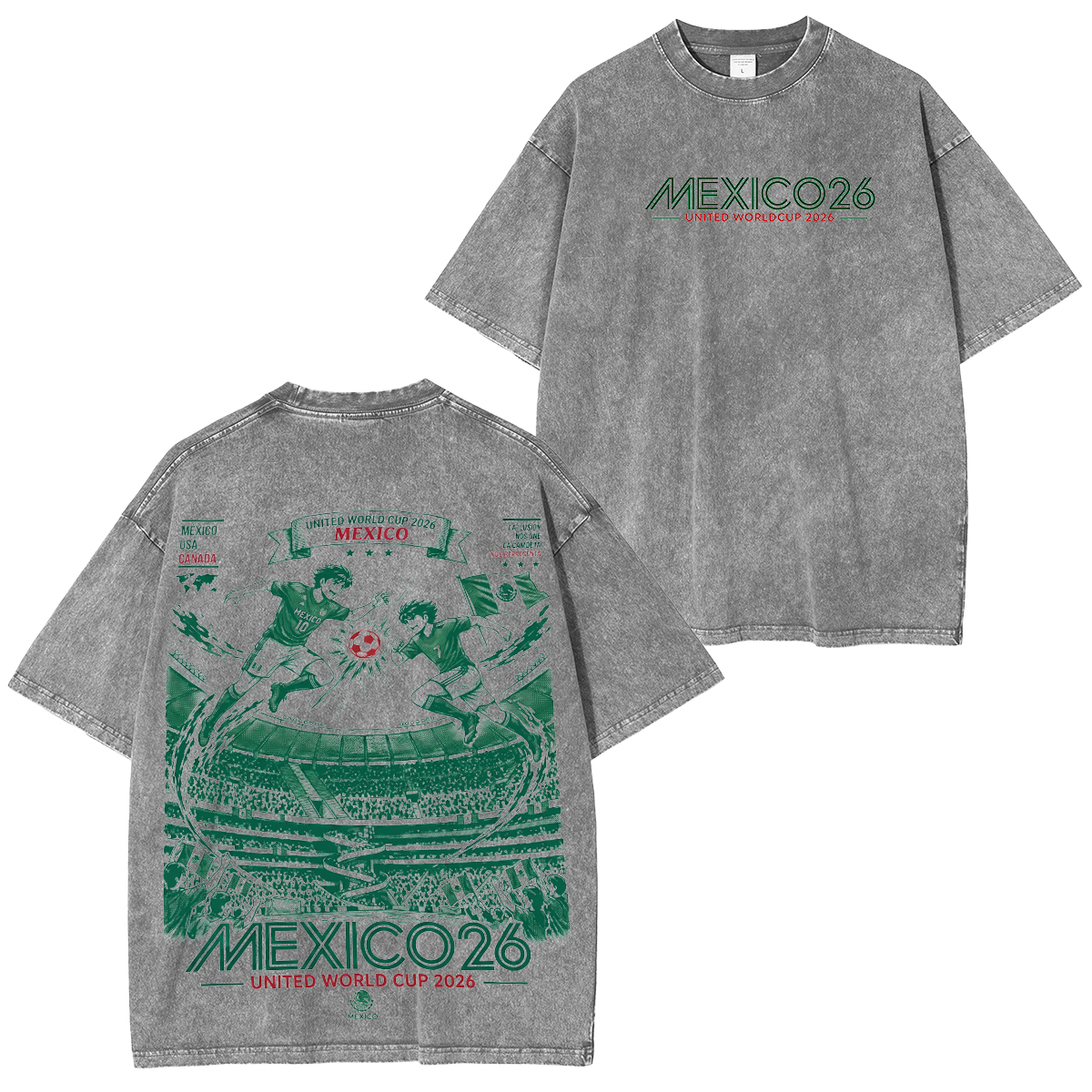 Mexico World Football Tour 2026 Vintage Unisex  Washed T-Shirt
