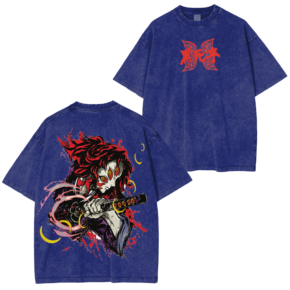 Kokushibo Demon Slayer Anime Unisex Washed T-Shirt