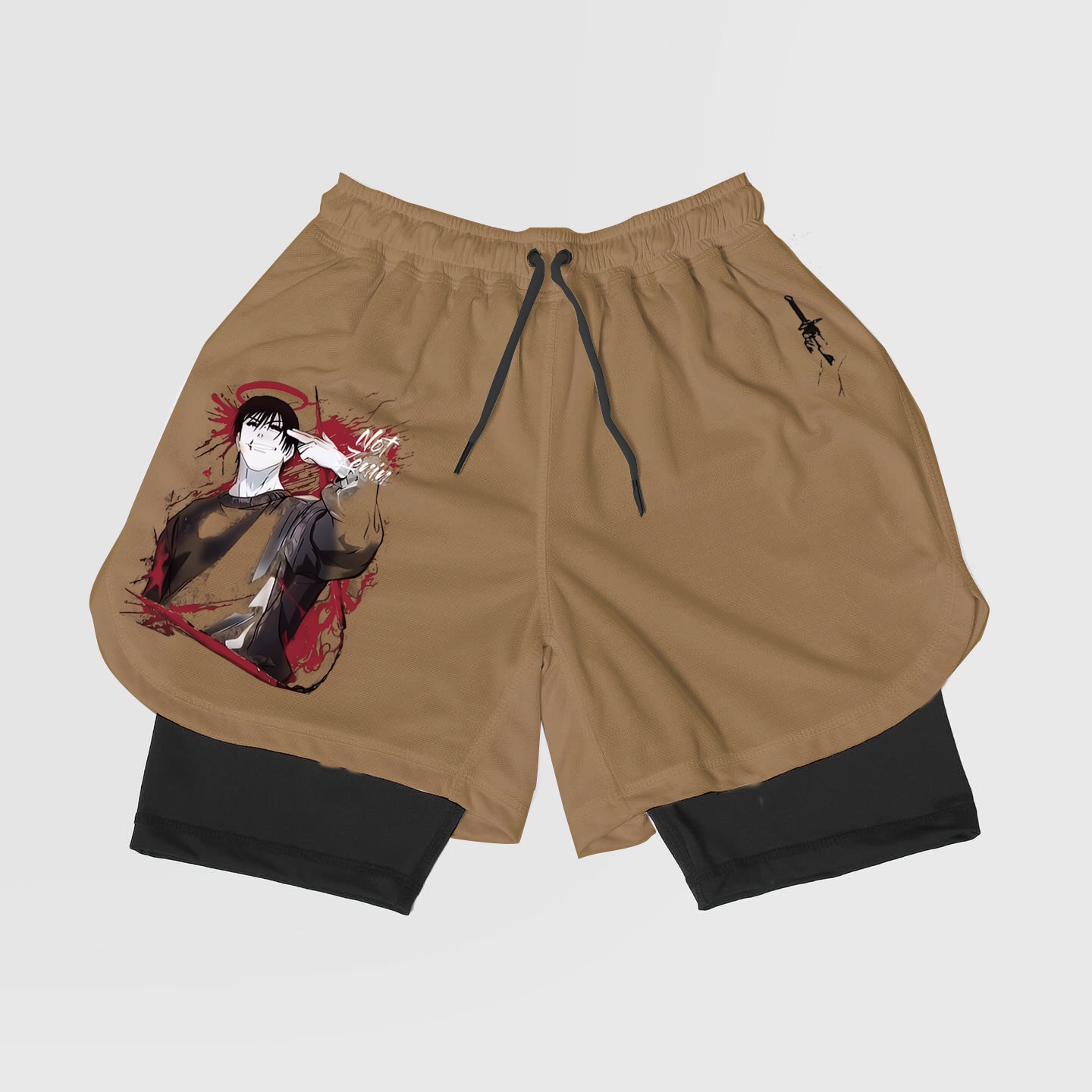 Jujutsu Kaisen-Breathable Mesh Fabric Inspired Gym Shorts with Liner