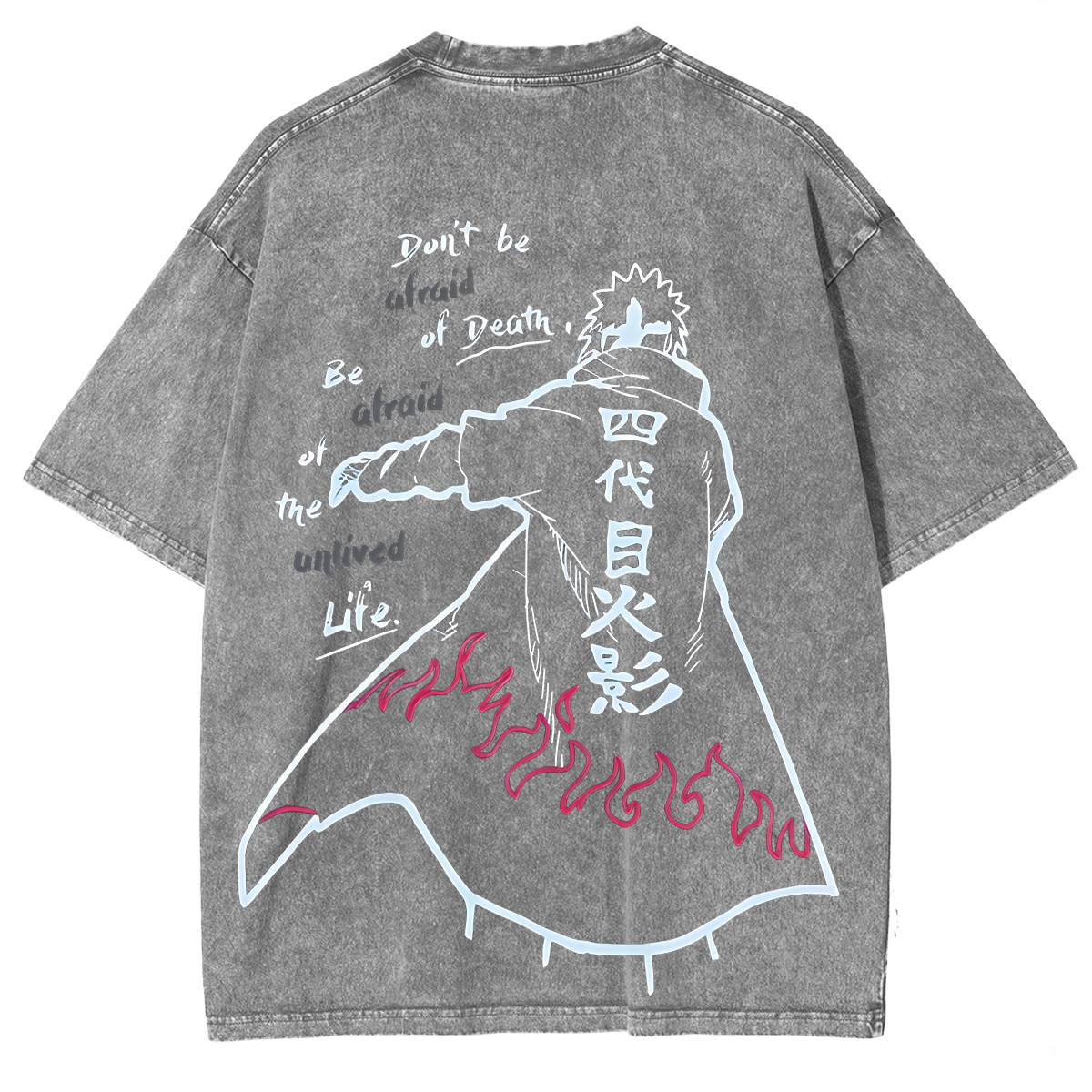 Namikaze Minato Naruto Anime Double Printed Vintage Washed Tee