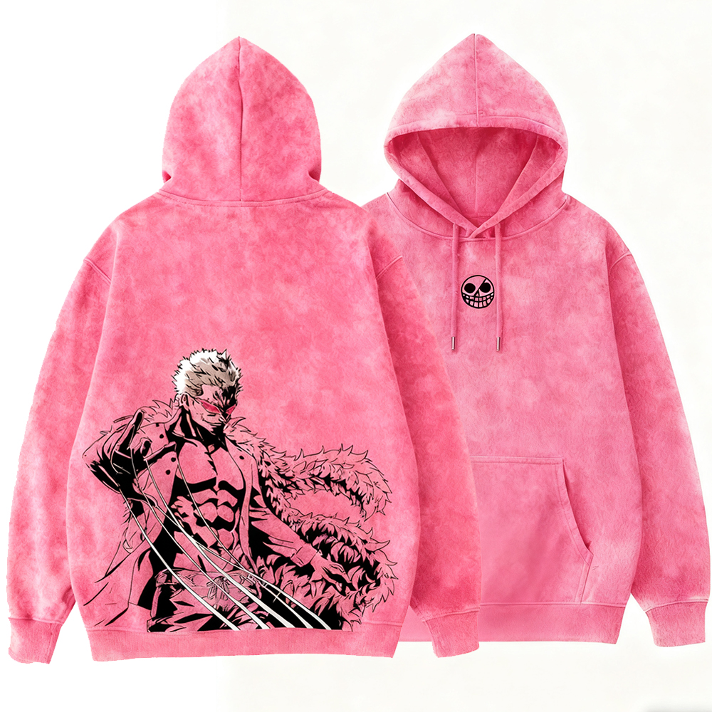 One Piece Doflamingo Vintage Washed Hooded Sweatshirt