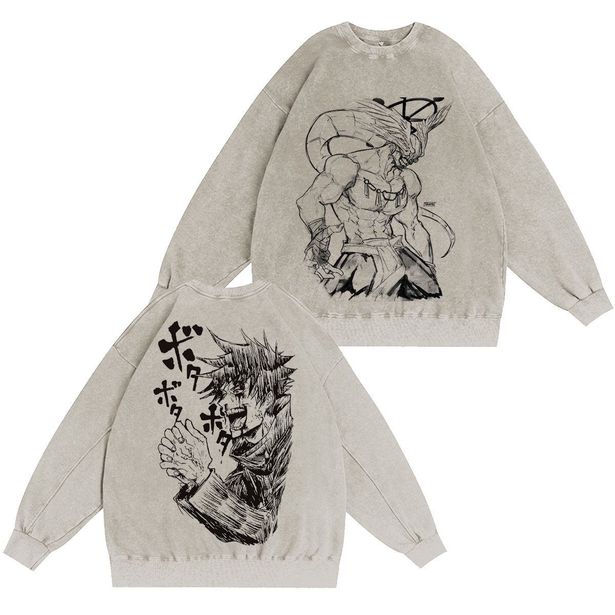 Makora Jujut Sukaisen Vintage washed T-shirt/Crewneck/Hoodie