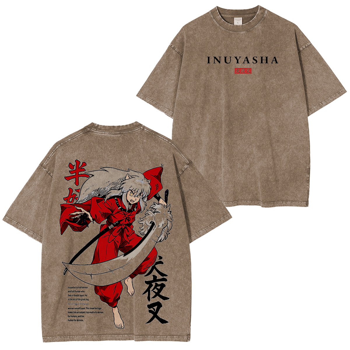 Inuyasha Vintage Unisex  Washed T-Shirt