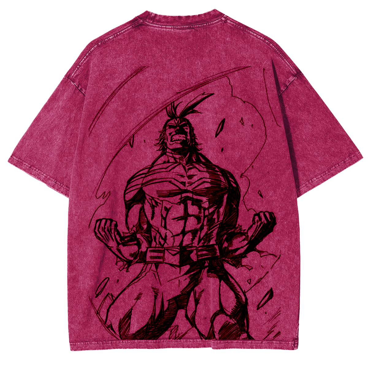 My Hero Academia Double Print Oversize Anime Manga Acid Washed Cotton T-ShirtDouble Print Oversize Anime Manga Acid Washed Cotton T-Shirt