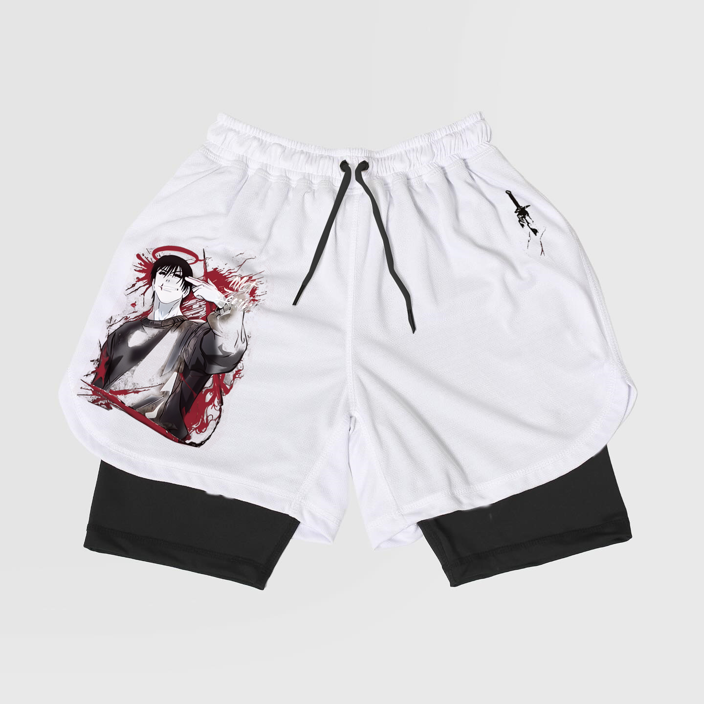 Jujutsu Kaisen-Breathable Mesh Fabric Inspired Gym Shorts with Liner