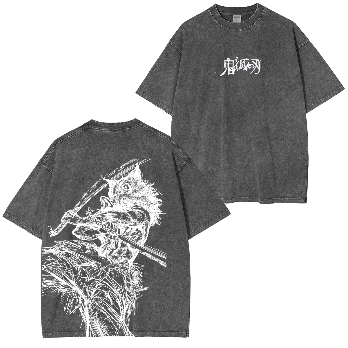 Naruto Anime Double Printed Vintage Washed Tee Unisex