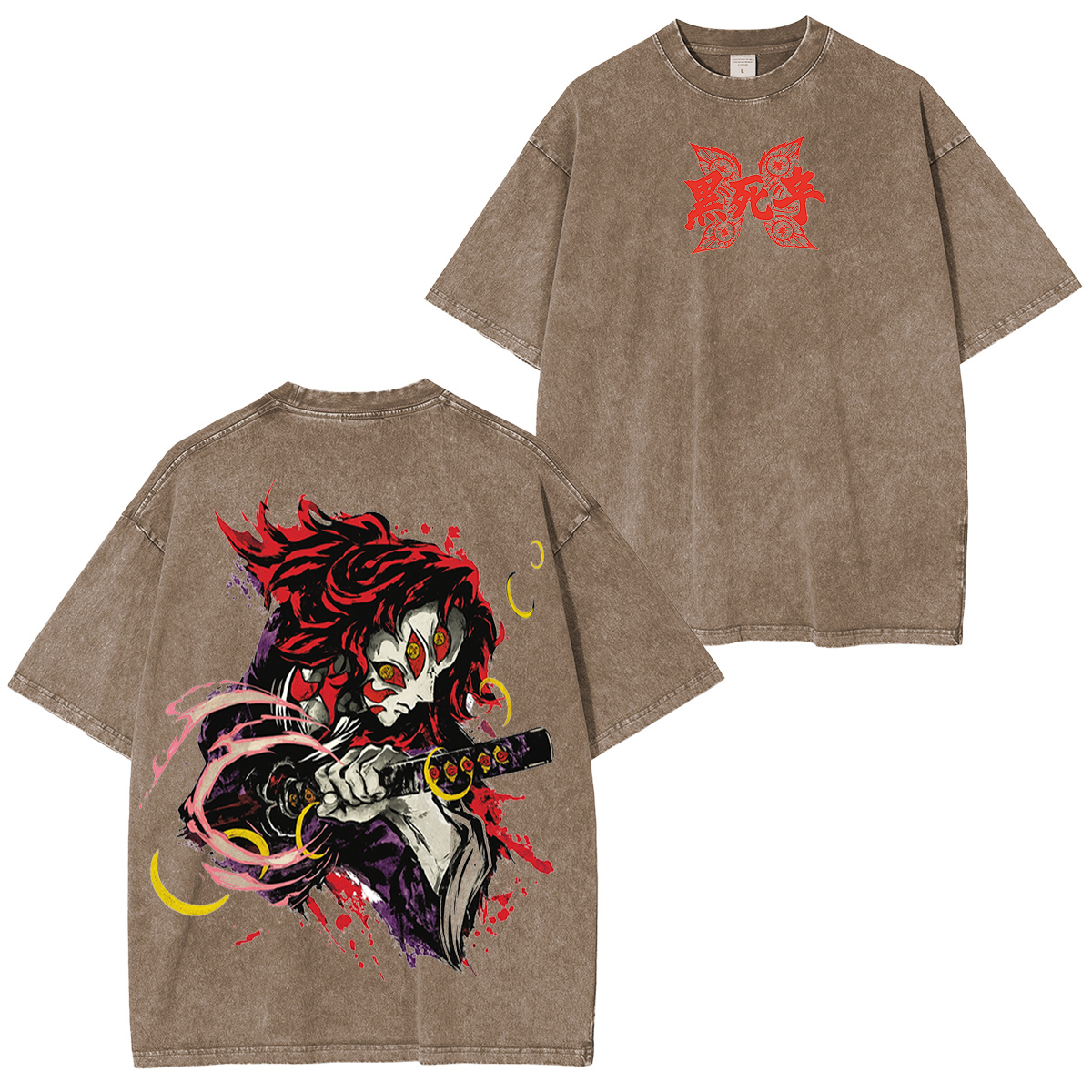 Kokushibo Demon Slayer Anime Unisex Washed T-Shirt
