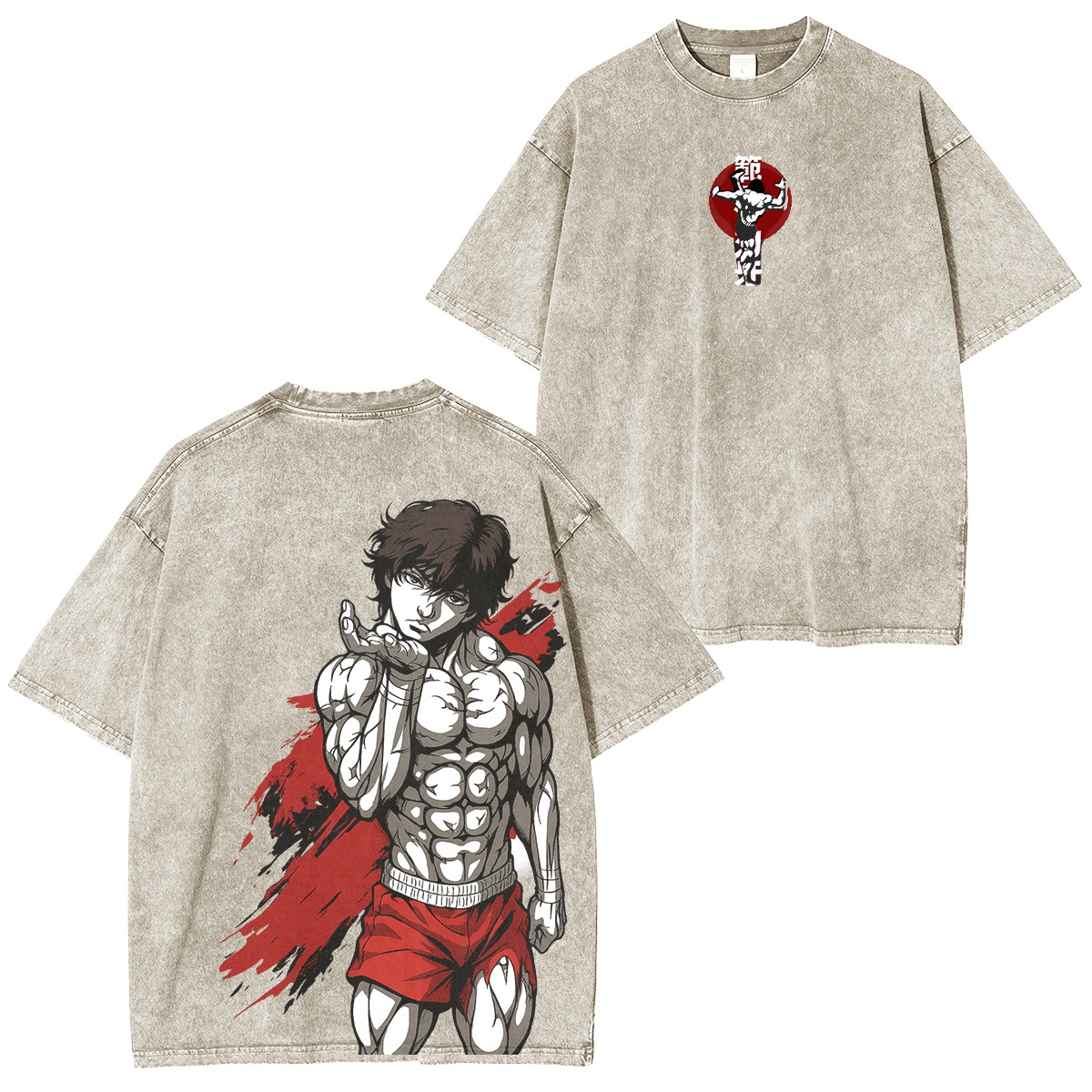 Baki Hanma Unisex Anime Manga Vintage Unisex Washed T-Shirt