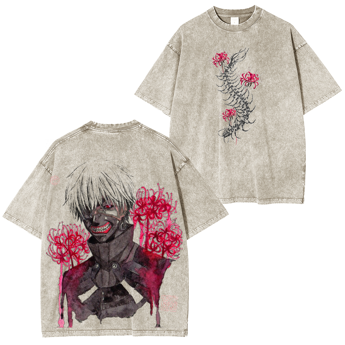 Tokyo Ghoul Anime Unisex Washed T-Shirt