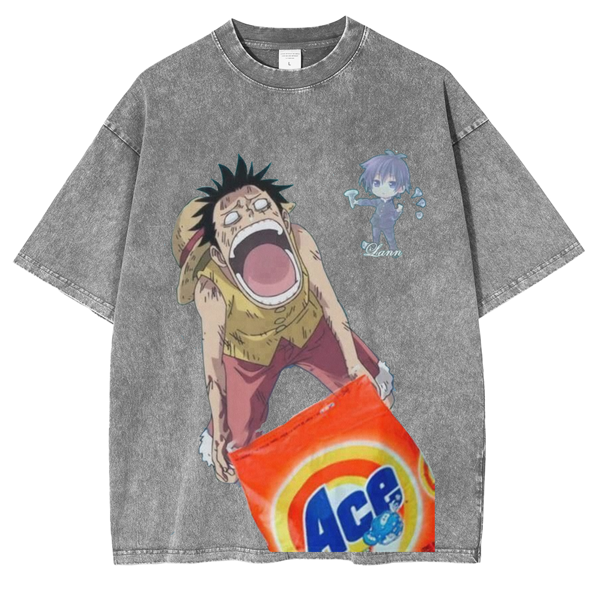 One Piece ACE Laundry Detergent Fun Fan Creation Vintage Washed T-shirt/Crewneck/Hoodie