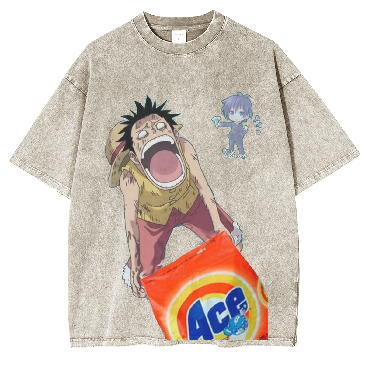 One Piece ACE Laundry Detergent Fun Fan Creation Vintage Washed T-shirt/Crewneck/Hoodie