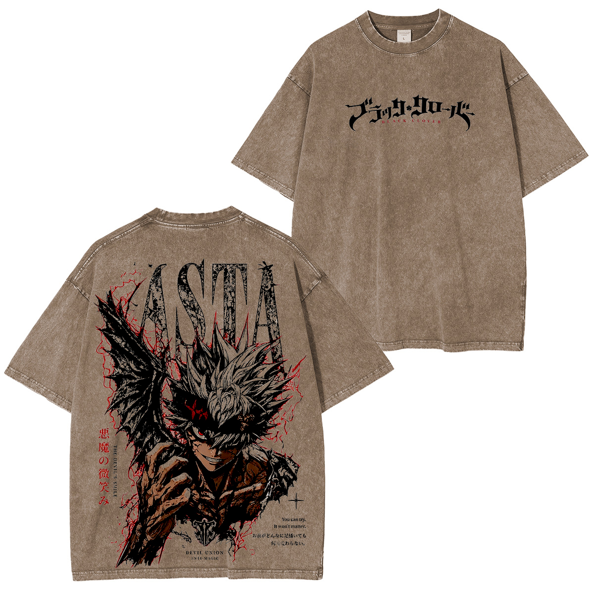 Black Clover Asta Vintage washed T-shirt/Crewneck/Hoodie