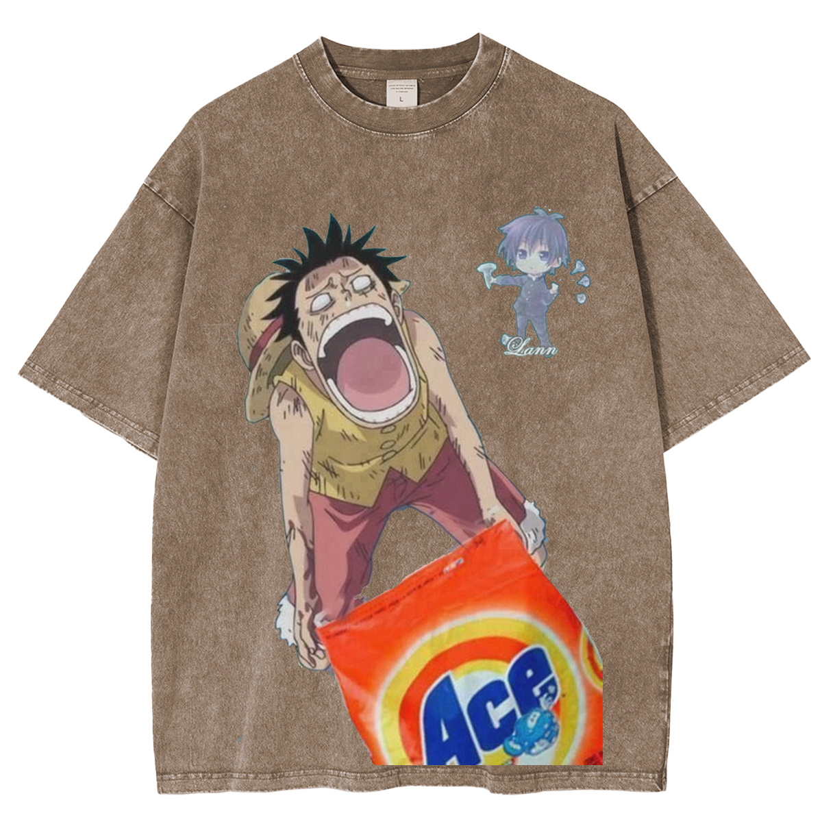 One Piece ACE Laundry Detergent Fun Fan Creation Vintage Washed T-shirt/Crewneck/Hoodie