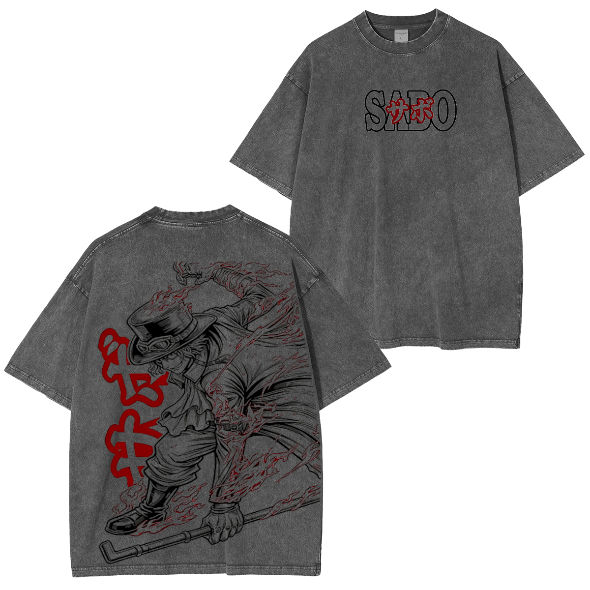 One Piece Anime Washed T-shirt
