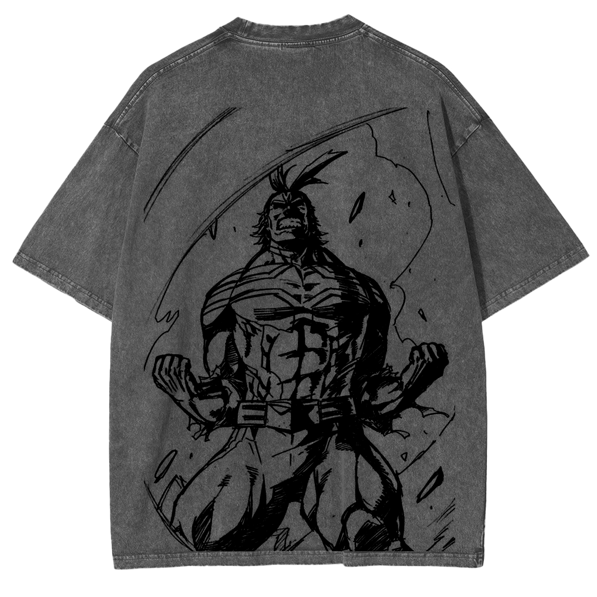 My Hero Academia Double Print Oversize Anime Manga Acid Washed Cotton T-ShirtDouble Print Oversize Anime Manga Acid Washed Cotton T-Shirt