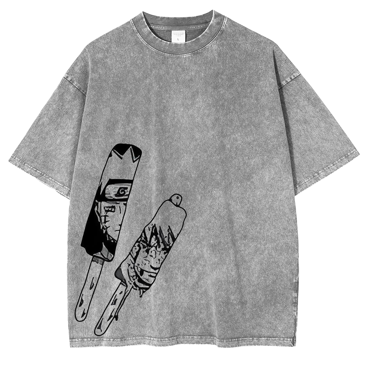 jiraiya - Naruto Uzumaki Anime Double Printed Vintage Washed Tee Unisex