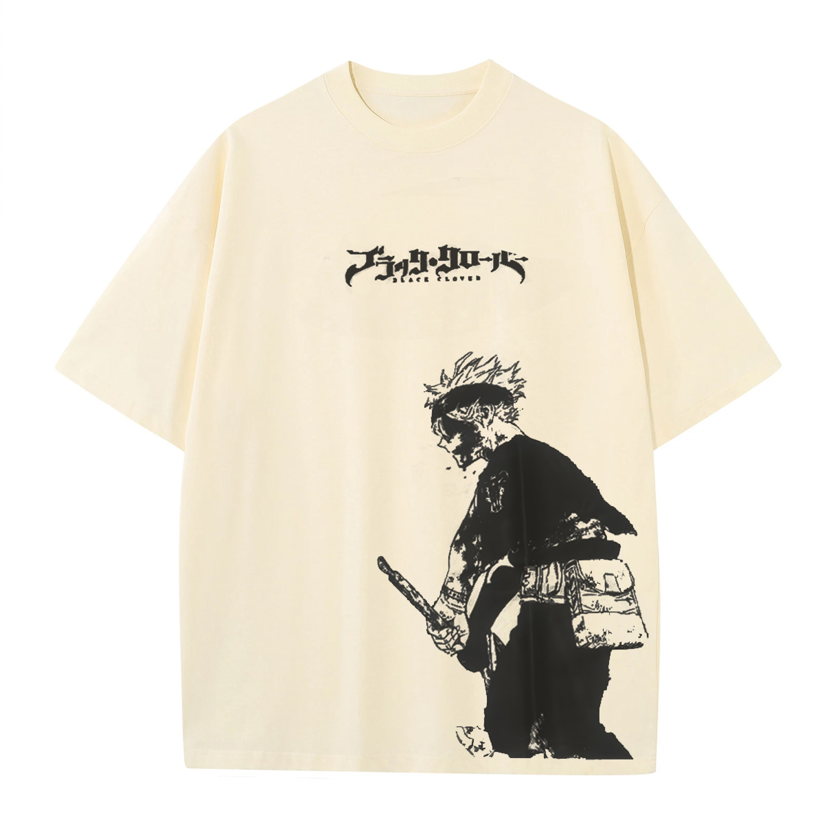 Asta x Black Bulls Black Clover Anime Double Printed Vintage Washed Tee Unisex