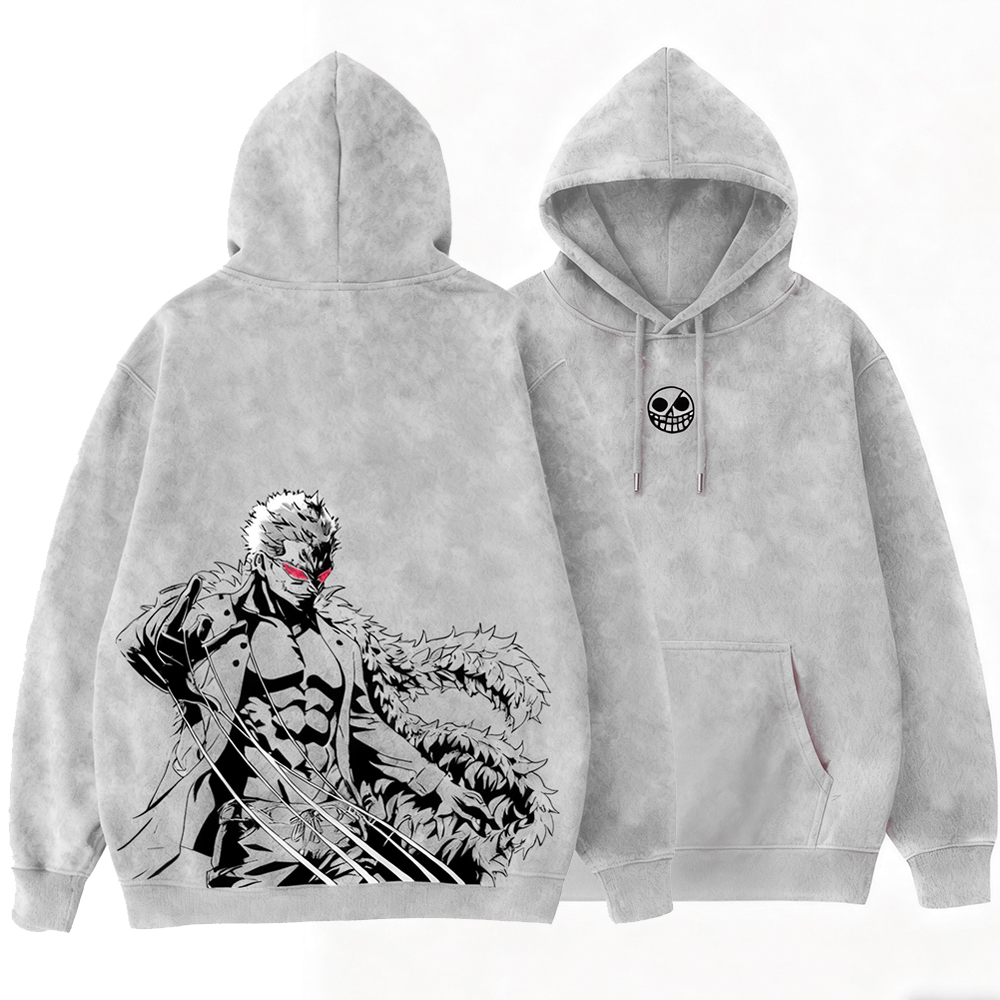 One Piece Doflamingo Vintage Washed Hooded Sweatshirt